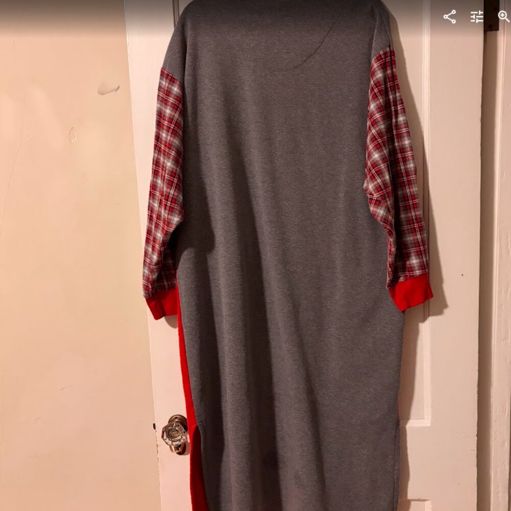 Vintage 1980s Christmas Cat Plaid Nightgown 1X - Picture 5 of 5